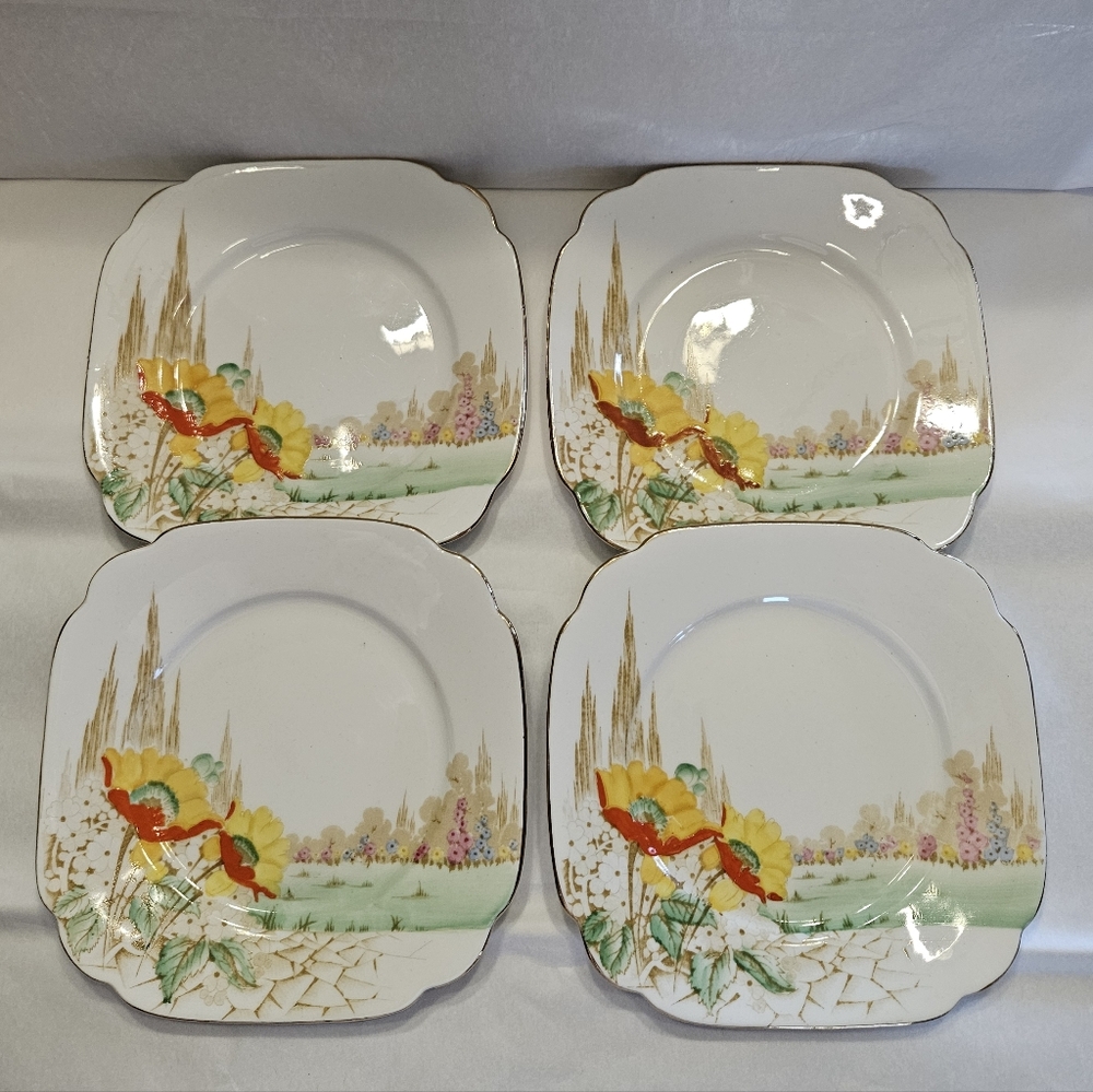 Set of 4 Gorgeous "Kensington" Side Plates by Royal Standard England.